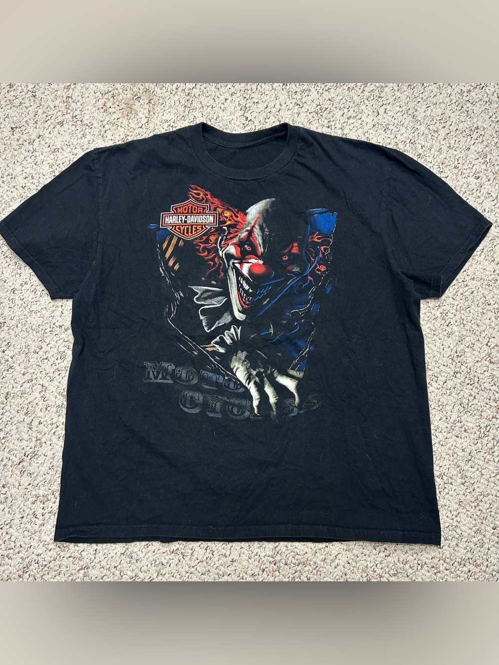 Harley Davidson Black Clown Las Vegas Nevada Size XL/XXL Biker Motorcycle Shirt
